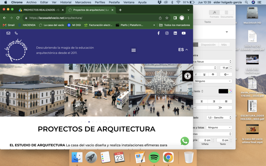 Plano del proyecto de interiorismo de Tabakalera en pantalla de ordenador
