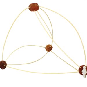 Estructura construida con varillas y piezas de yute del kit Yute & Flowers